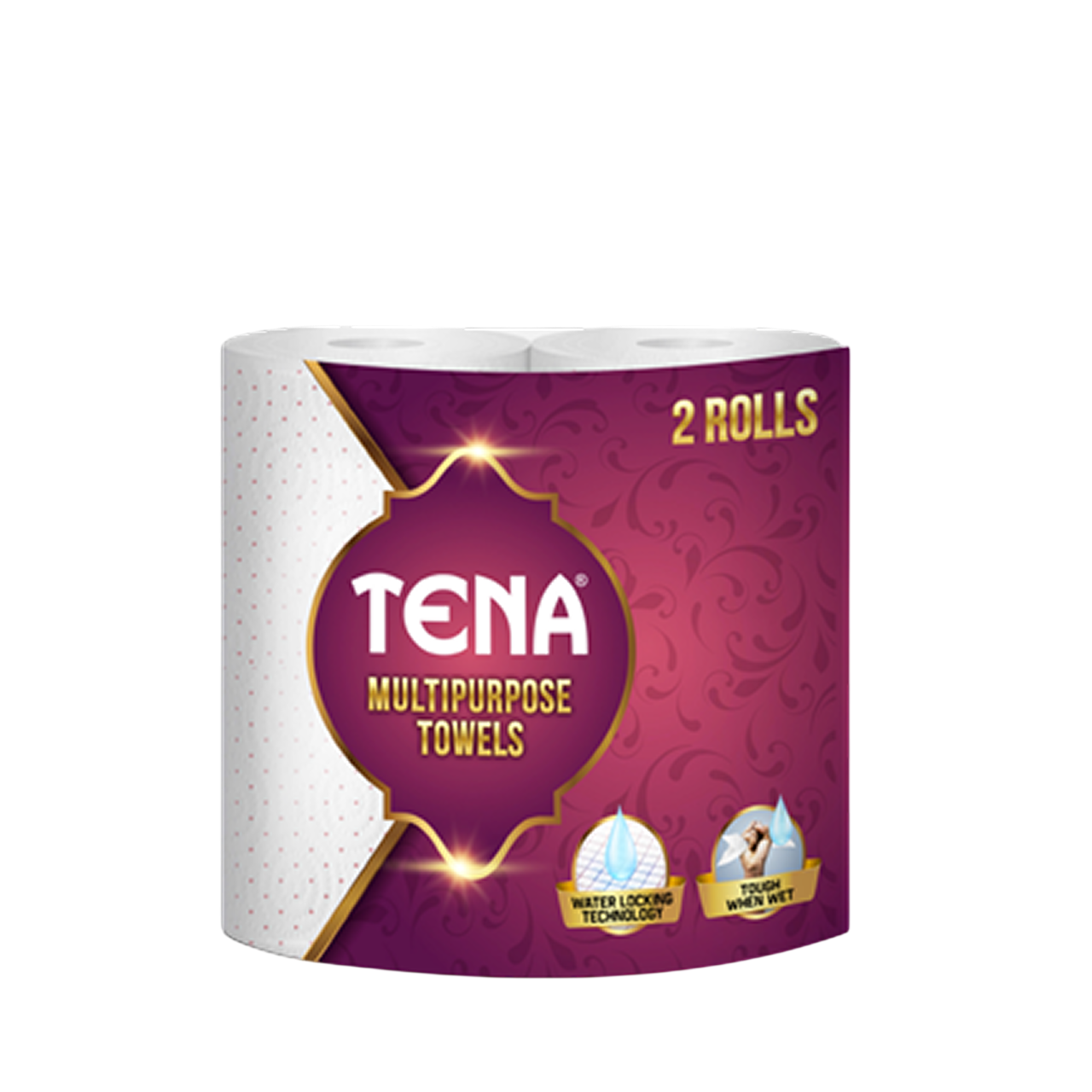 Tena Premium Kitchen Towels Pink Twin Pack (2 Rolls x 10 Packs per Bale)(2)-Photoroom