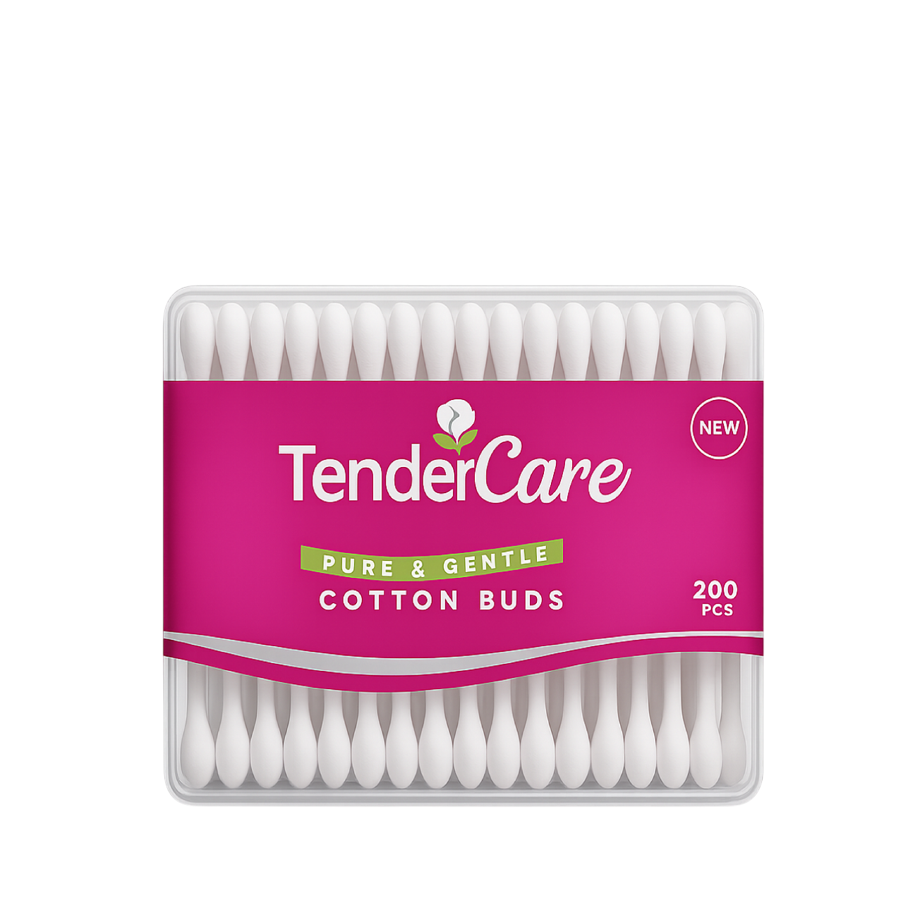Tendercare Earbuds White Normal Tip Rectangle Tin 200s (12 Tins x 3 Dozens per Carton)